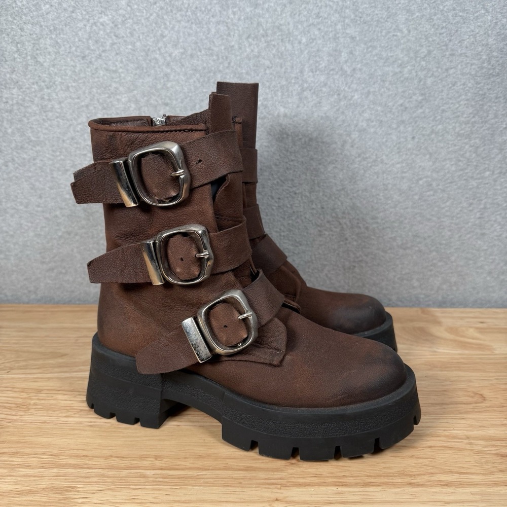steve madden rolandSteve Madden Roland Motorcycle Boot Womens 7 Brown Leather M